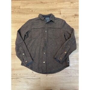 Toad&Co Kennicott Shirt Jacket Mens M Brown Recycled Wool Blend Snap Shacket